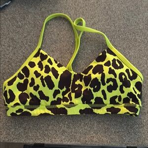 Fleo Neon Yellow and Black Sports Bra
